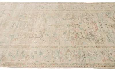 Vintage Persian Mahal Wool Rug - Apadana - Beige - Beige