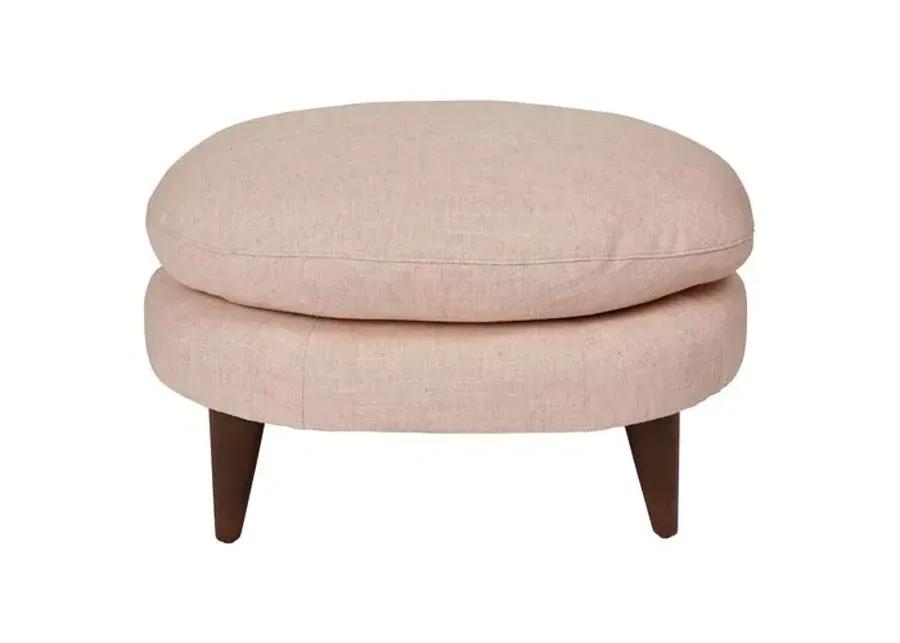 Kim Salmela - Lowell Linen Footstool - Pink