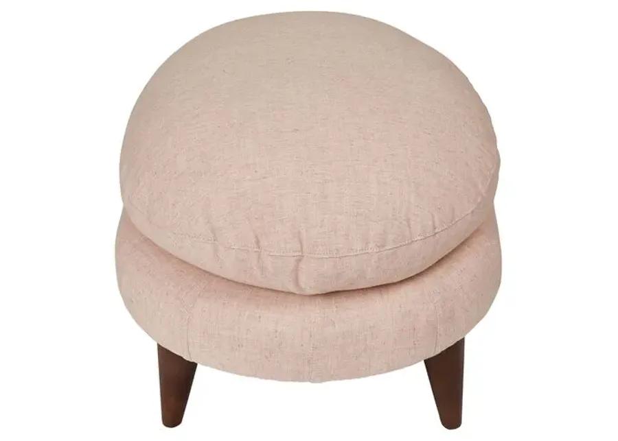 Kim Salmela - Lowell Linen Footstool - Pink