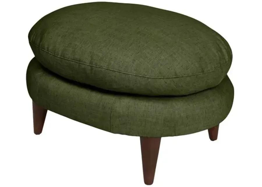 Kim Salmela - Lowell Linen Footstool - Green