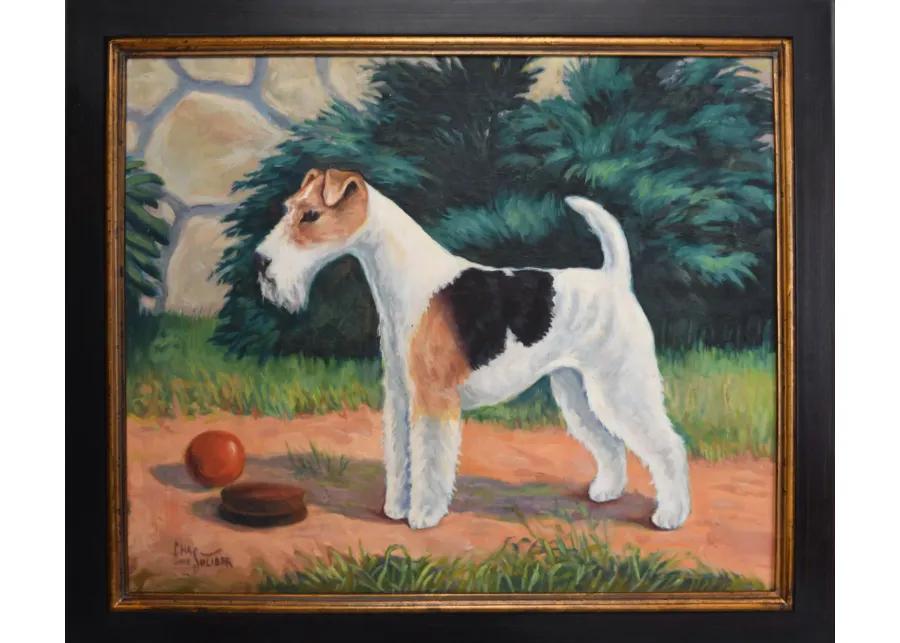 Wirehair Fox Terrier Dog Portrait C.1920 - Antiquarian Art Company - Brown