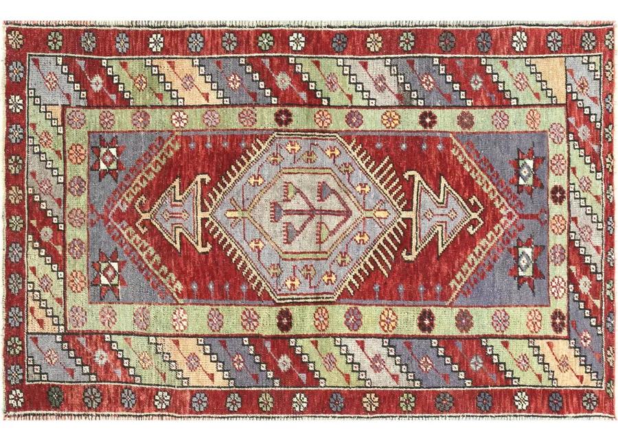 1960s Turkish Oushak Rug - 3'4" x 5' - Nalbandian - Red - Red