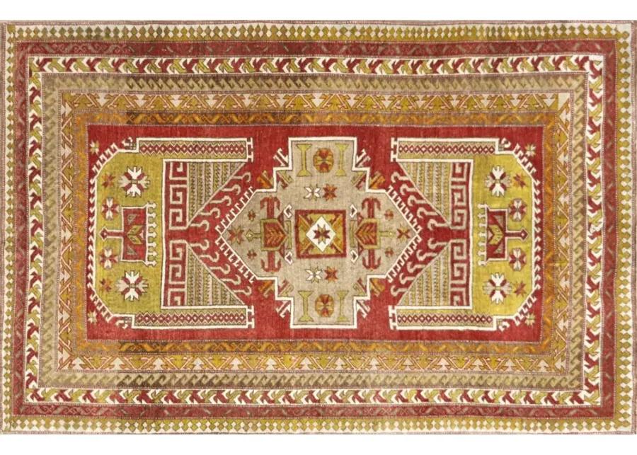 1960s Turkish Oushak Rug - 5' x 7'6" - Nalbandian - Red - Red