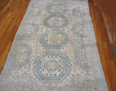 Indian Agra Rug 6'8" x 4'0" - Blue - Blue