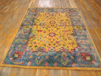 Indian Agra Rug 6'3"x9'0" - Yellow - Yellow