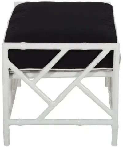 Kit Outdoor Ottoman - Black/White Welt