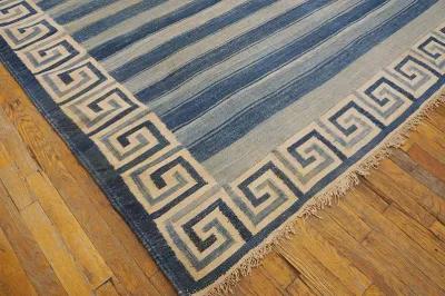 Indian Dhurrie Rug 16'2" x 14'4" - Blue - Blue