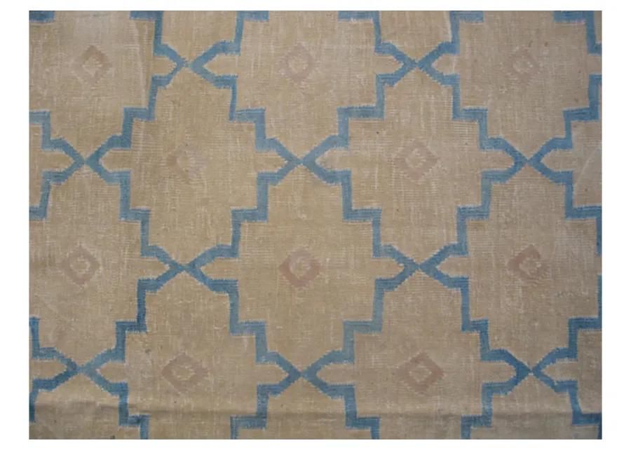 Indian Dhurrie Rug 8'0" x 10'0" - Beige - Beige