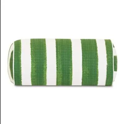 Pergola Bolster Outdoor Pillow - Basil/White