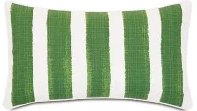 Pergola Lumbar Outdoor Pillow - Basil/White