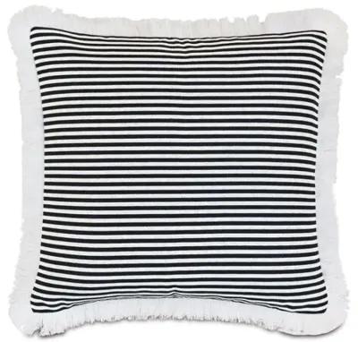 Ahoy 20x20 Outdoor Fringe Pillow - Black/White