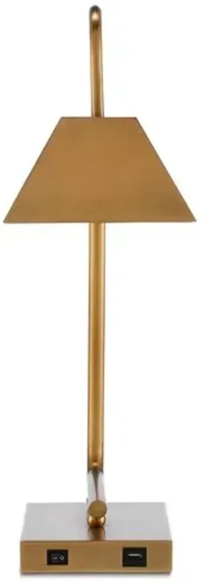 Hoxton Table Lamp - Antique Brass - Currey & Company