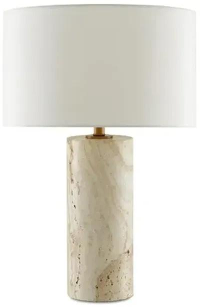 Vespera Marble Table Lamp - Natural/Brass - Currey & Company