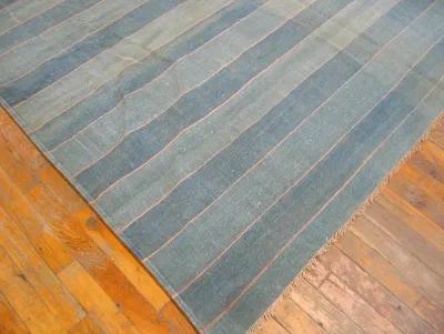 Indian Dhurrie Rug 10'9" X 7'0" - Blue - Blue