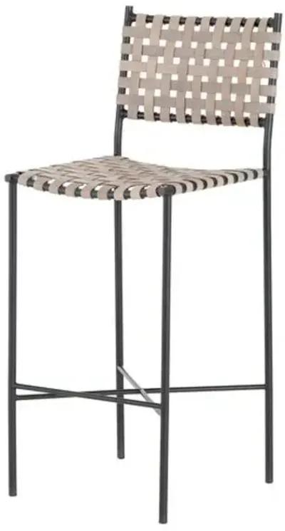 Drey Barstool - Smoke Grey Leather