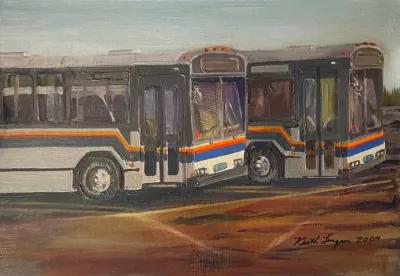 Metro Buses by Keith Longcor - 2004 - McNaught Fine Art - Brown