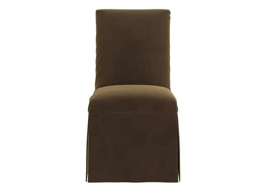 Owen Velvet Slipcover Side Chair - Brown