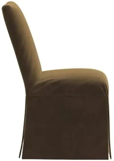 Owen Velvet Slipcover Side Chair - Brown