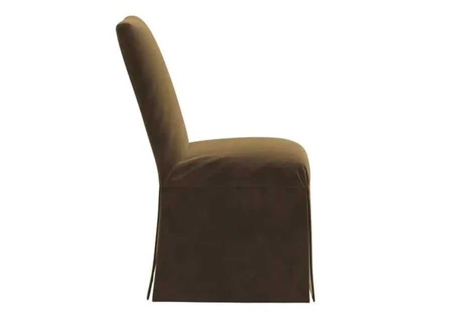 Owen Velvet Slipcover Side Chair - Brown