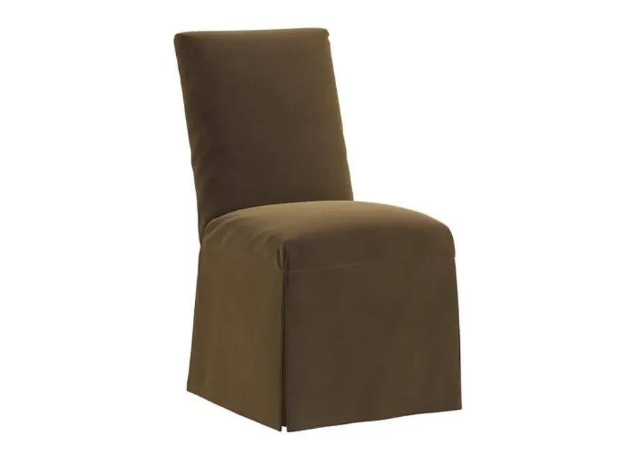 Owen Velvet Slipcover Side Chair - Brown