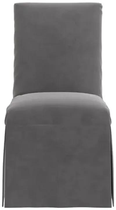 Owen Velvet Slipcover Side Chair - Gray