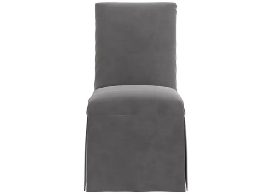 Owen Velvet Slipcover Side Chair - Gray