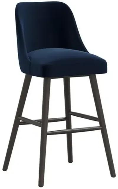 Barron Velvet Barstool - Blue