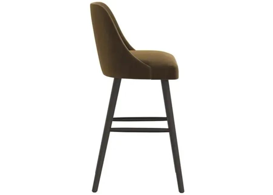 Barron Velvet Barstool - Brown