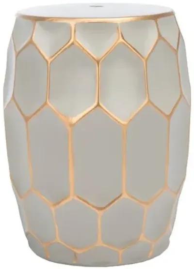 Nina Garden Stool - Gray/Gold