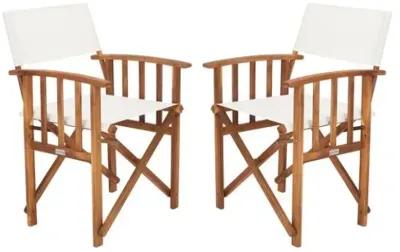 Set of 2 Outdoor Director Chairs - Natural - Beige