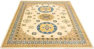 8'3"x9'10" Pak Mamluk Handmade Rug - Sand/Blue - ECARPETGALLERY - Beige - Beige