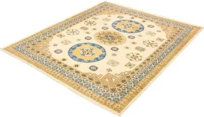 8'3"x9'10" Pak Mamluk Handmade Rug - Sand/Blue - ECARPETGALLERY - Beige - Beige