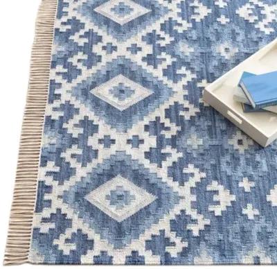 Marmara Kilim Woven Rug - DASH & ALBERT - Blue - Blue