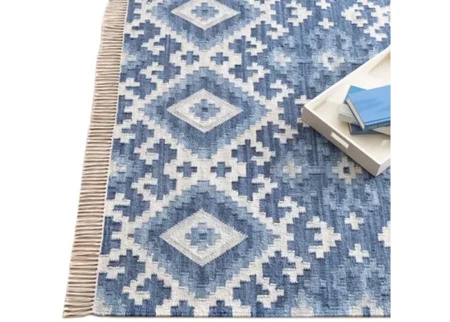 Marmara Kilim Woven Rug - DASH & ALBERT - Blue - Blue