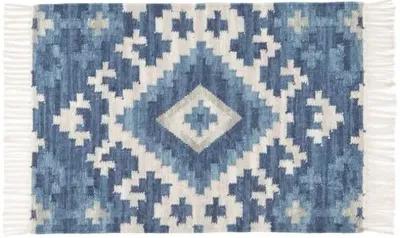 Marmara Kilim Woven Rug - DASH & ALBERT - Blue - Blue