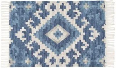 Marmara Kilim Woven Rug - DASH & ALBERT - Blue - Blue