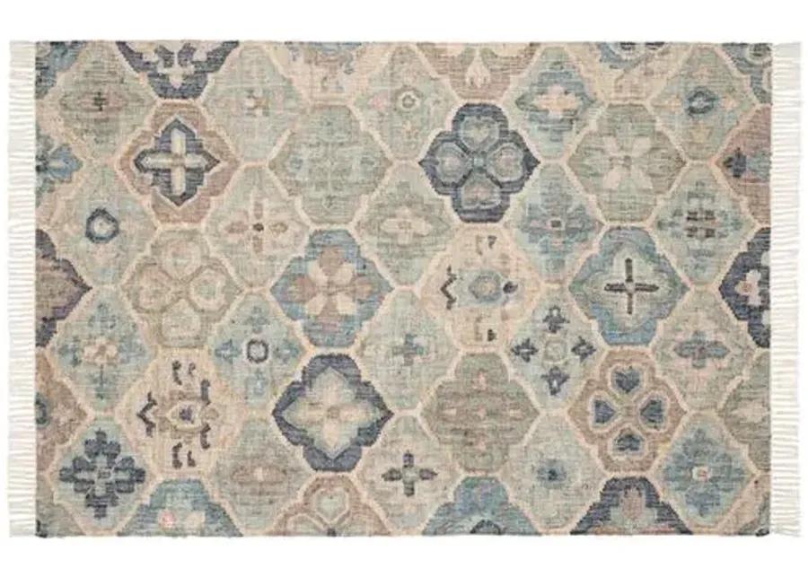 Pali Jute Woven Rug - DASH & ALBERT - Blue - Blue