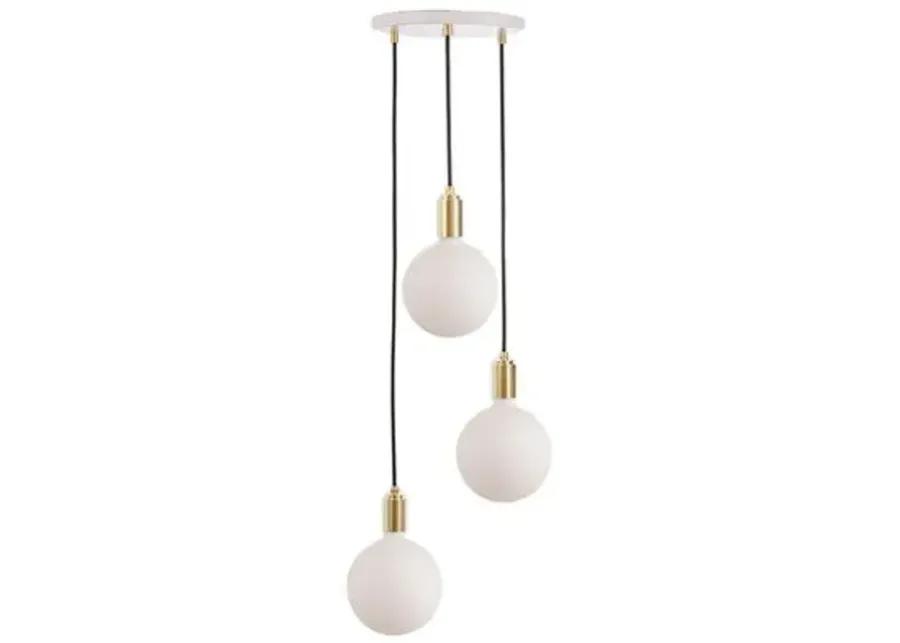 Triple Sphere IV Pendant - White/Brass - Tala Lighting - Gold