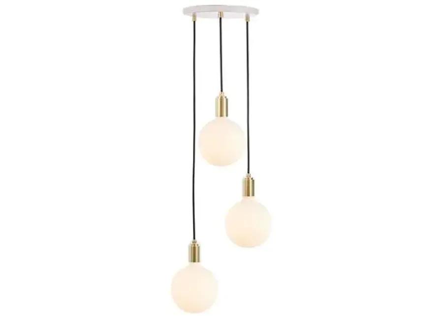 Triple Sphere IV Pendant - White/Brass - Tala Lighting - Gold