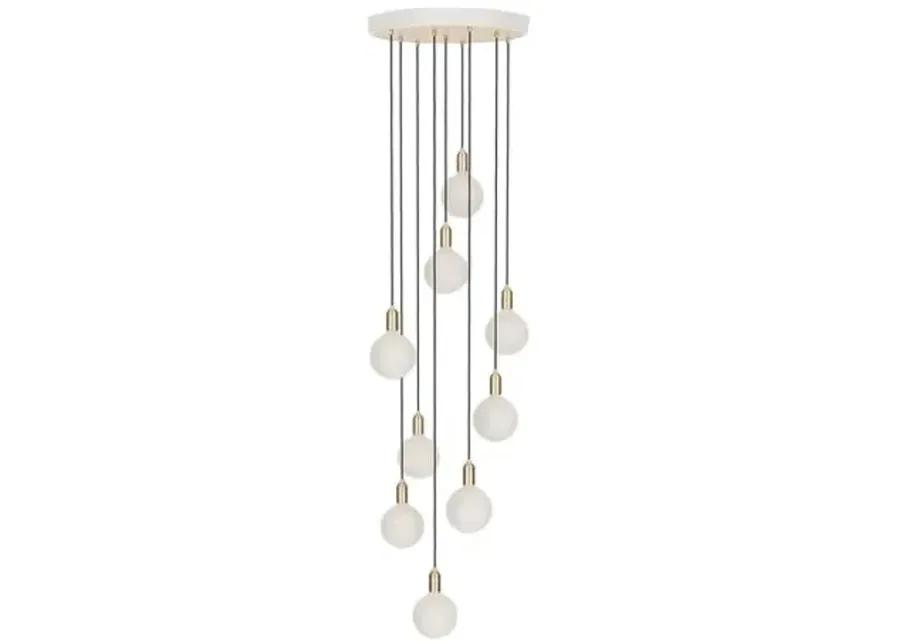 Nine Sphere IV Pendant - White/Brass - Tala Lighting - Gold