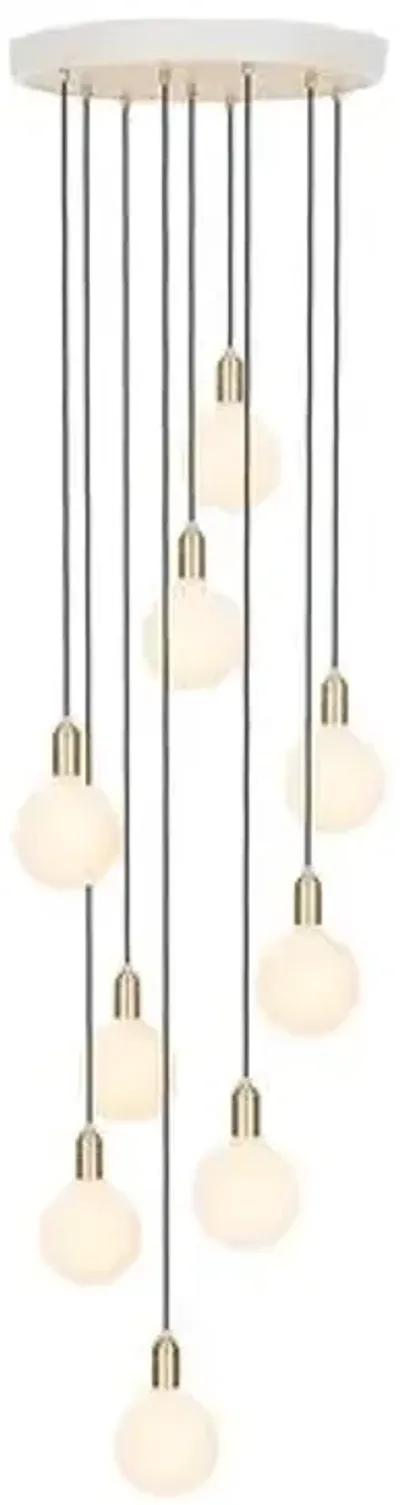 Nine Sphere IV Pendant - White/Brass - Tala Lighting - Gold