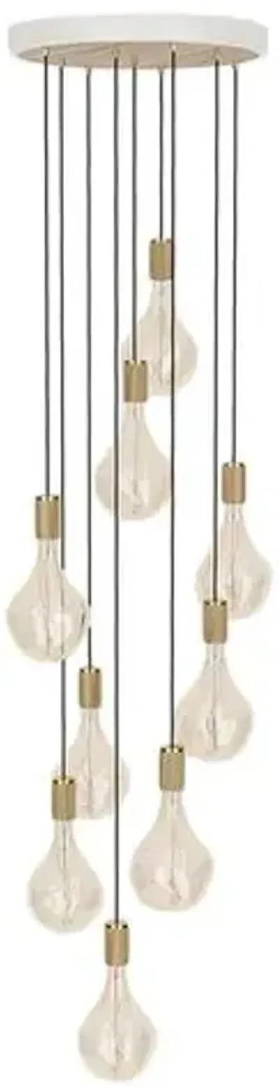 Nine Voronoi II Pendant - White/Oak - Tala Lighting - Beige