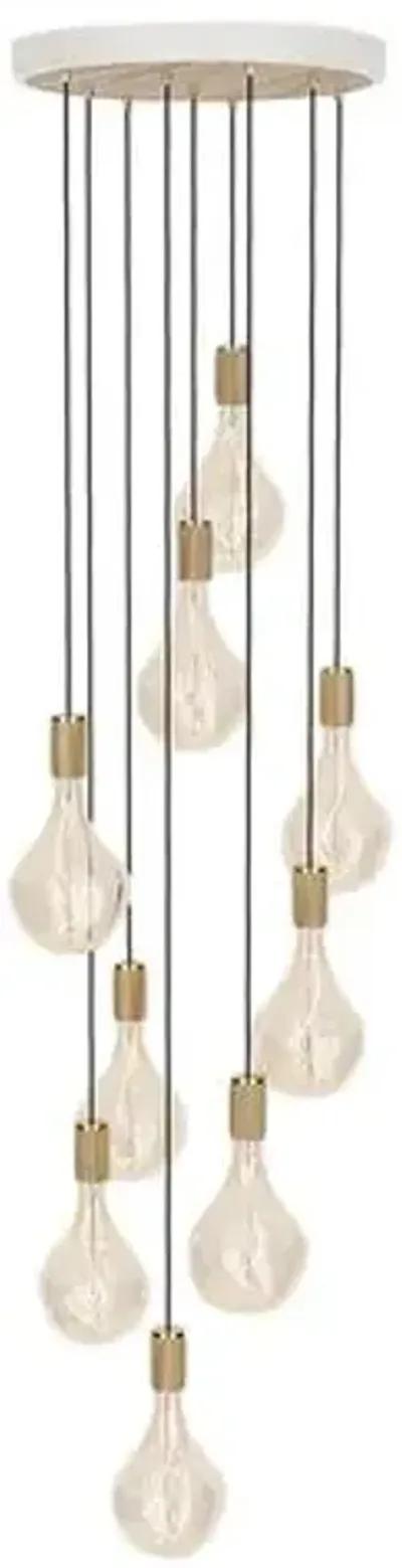 Nine Voronoi II Pendant - White/Oak - Tala Lighting - Beige