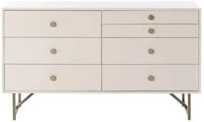 Roland 7-Drawer Dresser - Alabaster/Brass - White