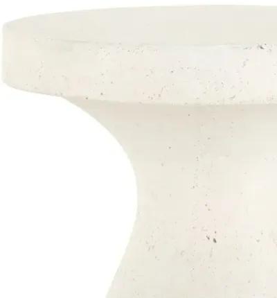 Otis Outdoor End Table - White Concrete