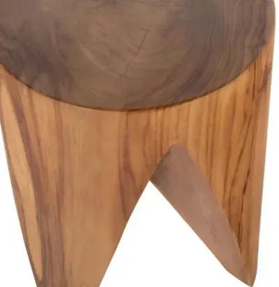 Eden Teak Outdoor End Table - Natural - Brown