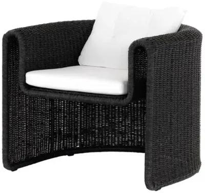 Elliana Woven Outdoor Chair - Coal - White