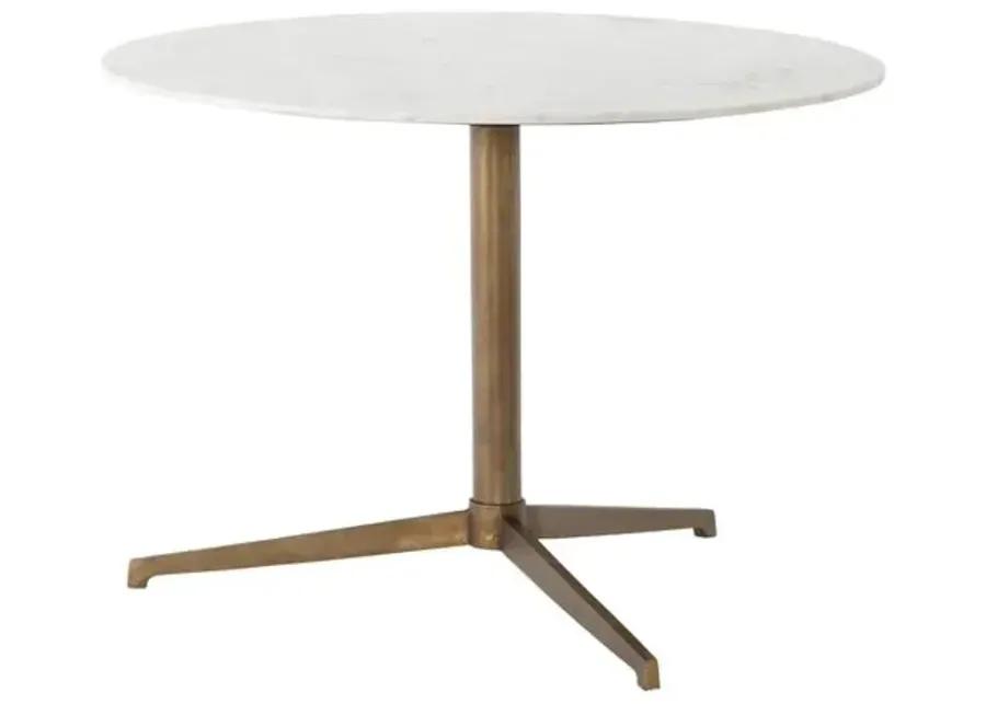 Rylie Round Bistro Table - Raw Brass - White