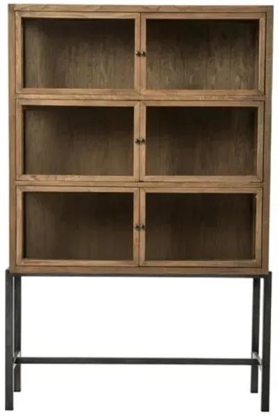 Kohen Curio Cabinet - Drifted Oak - Brown