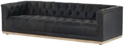 Dakari 95' Sofa - Distressed Black Leather